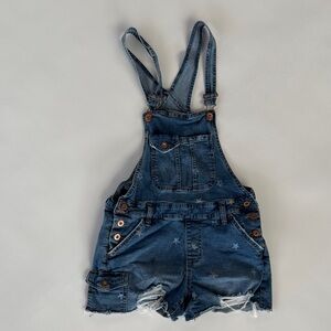 No Boundaries Star Print Short Overalls